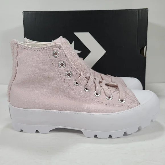 Converse CTAS Lugged Hi Barely Rose White Chunky High Top Sneaker Women Size 9.5 - Picture 4 of 12